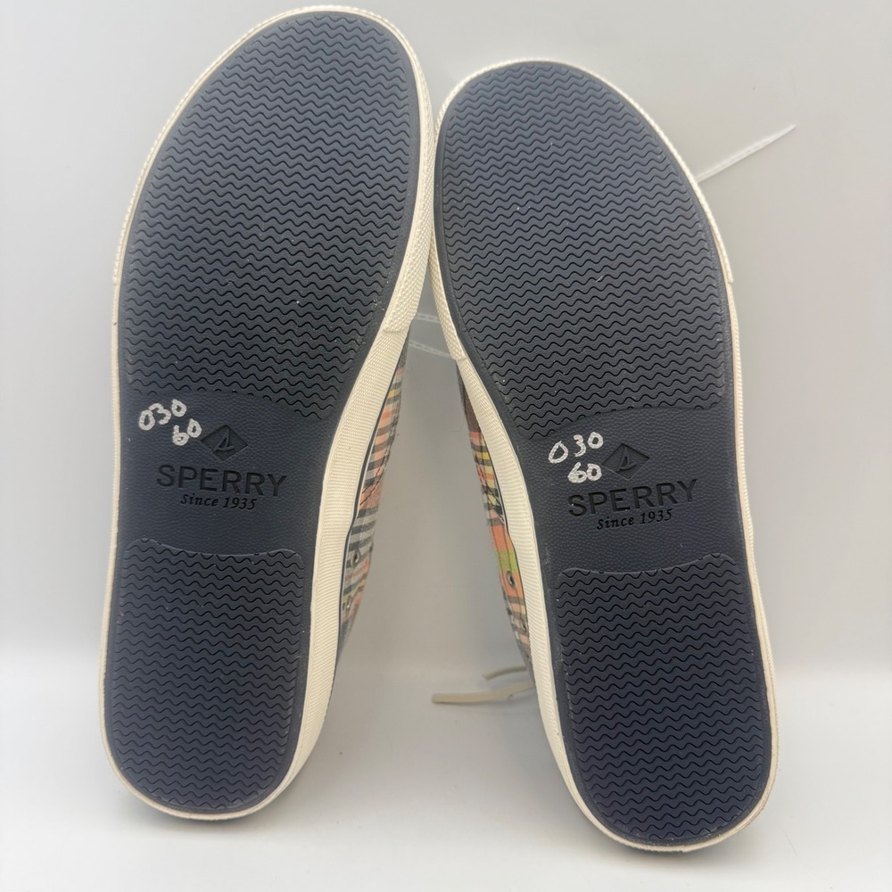 Sperry Top-Sider Mens Plaid Canvas Deck Shoes Multi Color STS22401 Size 10.5 - Picture 3 of 5